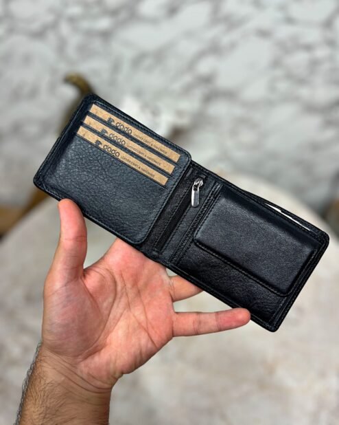 Erkek Deri Cep Cüzdan Hakiki Deri İsimli Siyah 1003
