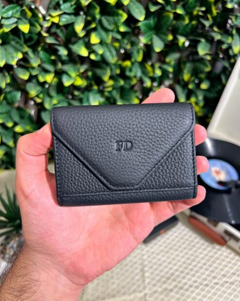 Akordiyon Kartlık Hakiki Deri Siyah 1063