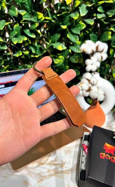 Hakiki Deri Anahtarlık İsim Baskılı Taba 01