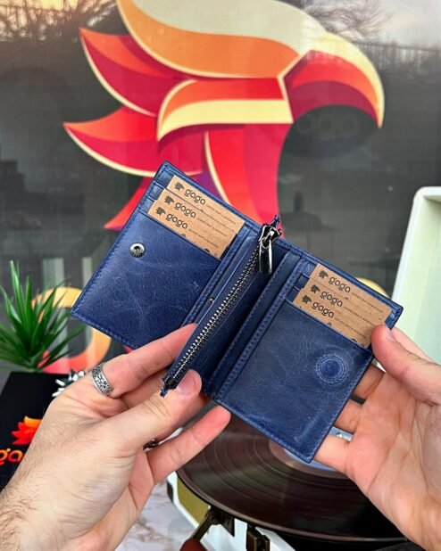 Monaco Fermuarlı Çıtçıtlı Cüzdan Mavi 1044