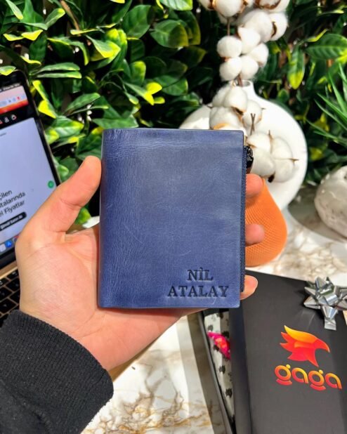 Monaco Fermuarlı Çıtçıtlı Cüzdan Mavi 1044