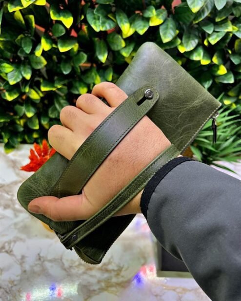 El Çantası Hakiki Deri Tutamaçlı Yeşil 1029