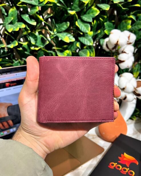 Gizli Para Bölmeli Erkek Deri Cep Cüzdan Bordo 1002