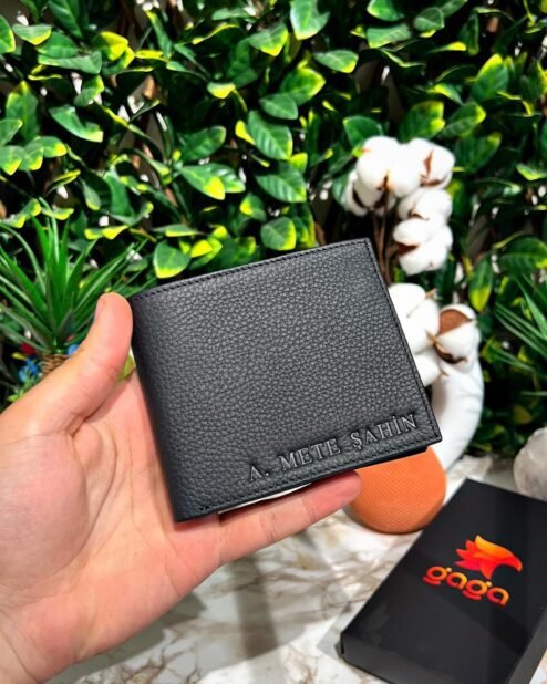 Gizli Para Bölmeli Erkek Deri Cep Cüzdan Siyah 1002