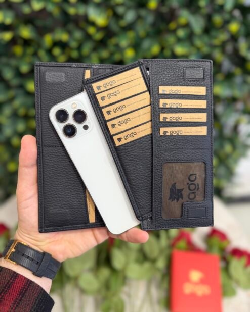 Telefon Bölmeli Mıknatıslı Cüzdan Ve Kartlık Deri Siyah 1047