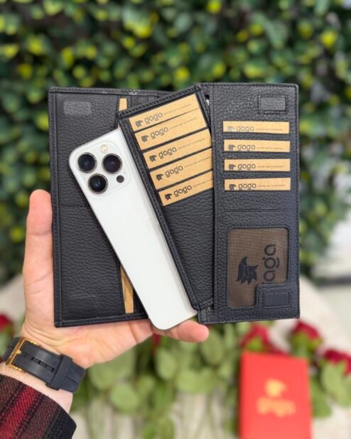 Telefon Bölmeli Mıknatıslı Cüzdan Ve Kartlık Deri Siyah 1047