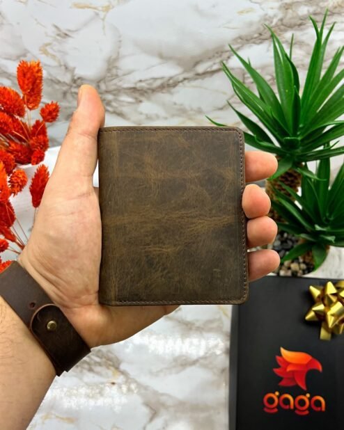 İnce Erkek Deri Cüzdan Kahve 1004