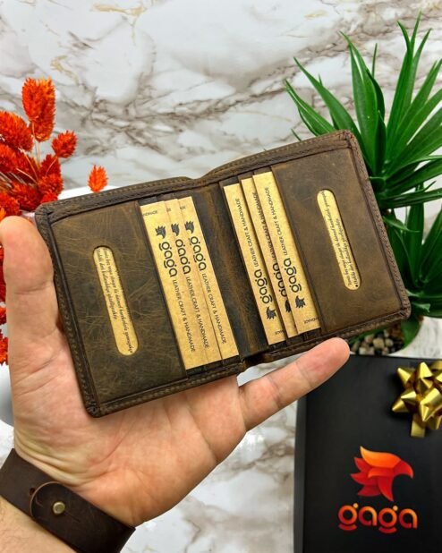 İnce Erkek Deri Cüzdan Kahve 1004