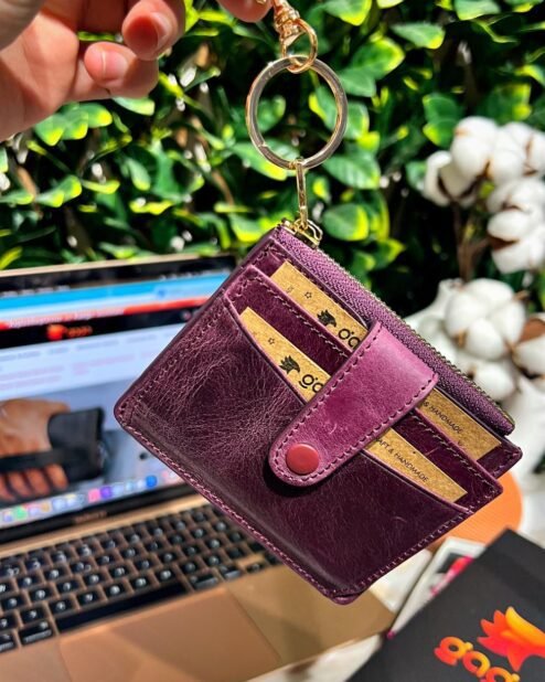 Kadın Kartvizitlik Cüzdan Hakiki Deri Mor 1052