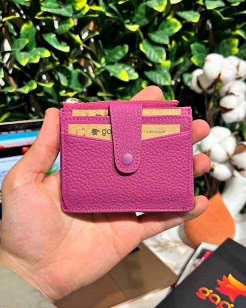 Mini Kadın Kartlık Hakiki Deri Pembe 1052