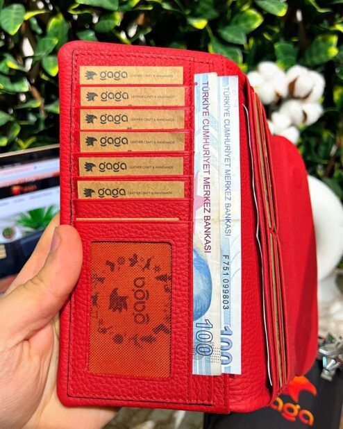 Kadın Deri Cüzdan Telefon Bölmeli Mıknatıslı Double Renk 1049