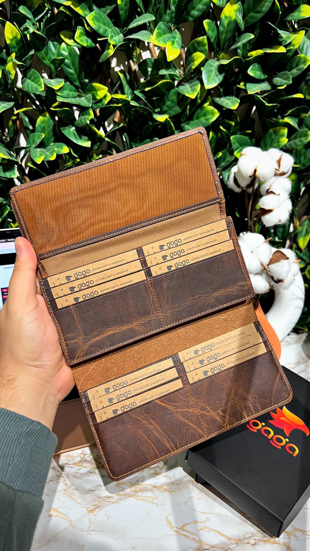 Saraciye Dikişli Cüzdan Hakiki Deri Fındık 1022