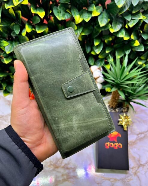 Venice Yeşil Çıtçıtlı Tutamaçlı Telefon Bölmeli Cüzdan 1040