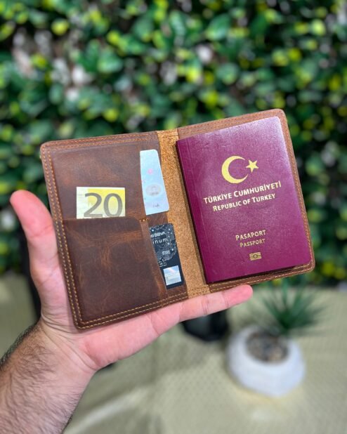 Deri Pasaportluk ve Valiz Etiketi Fındık 1038
