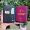 Deri Pasaportluk ve Valiz Etiketi Siyah 1038