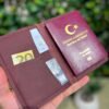 Deri Pasaportluk ve Valiz Etiketi Bordo 1038