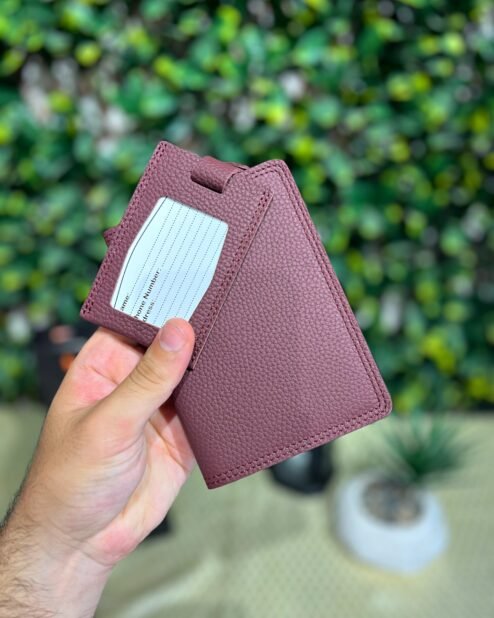 Deri Pasaportluk ve Valiz Etiketi Bordo 1038