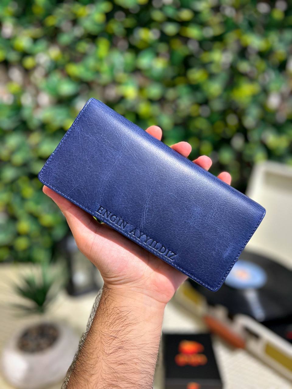photo_5958624158462100486_y Hakiki Deri Telefon Bölmeli Cüzdan El Tutamaçlı Blue 1028