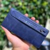 Hakiki Deri Telefon Bölmeli Cüzdan El Tutamaçlı Blue 1028