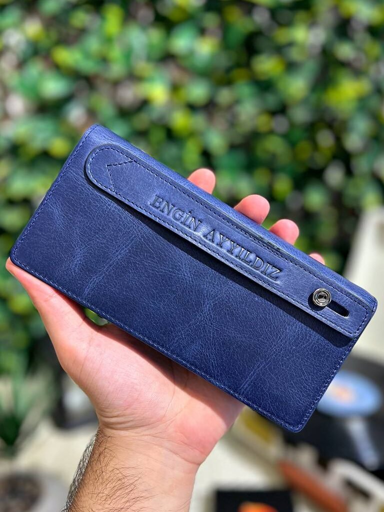 photo_5958624158462100504_y Hakiki Deri Telefon Bölmeli Cüzdan El Tutamaçlı Blue 1028