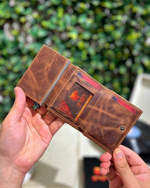 Mekanizmalı Cüzdan Hakiki Deri Fındık 1001