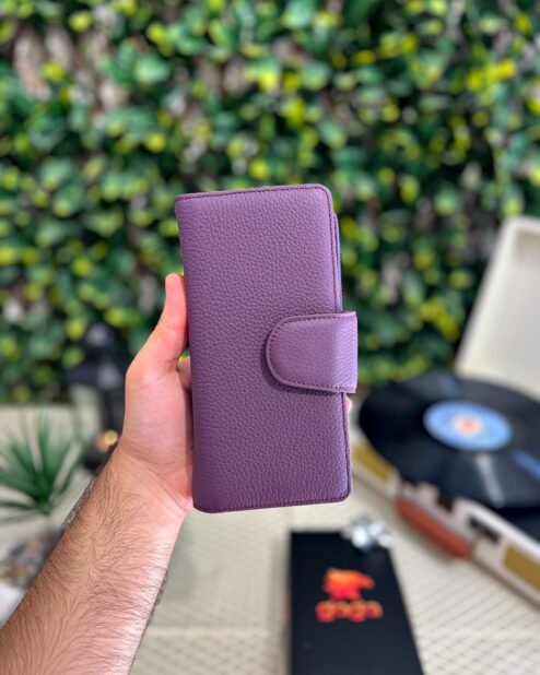 Lüks Büyük Cüzdan Hakiki Deri Mor 1069