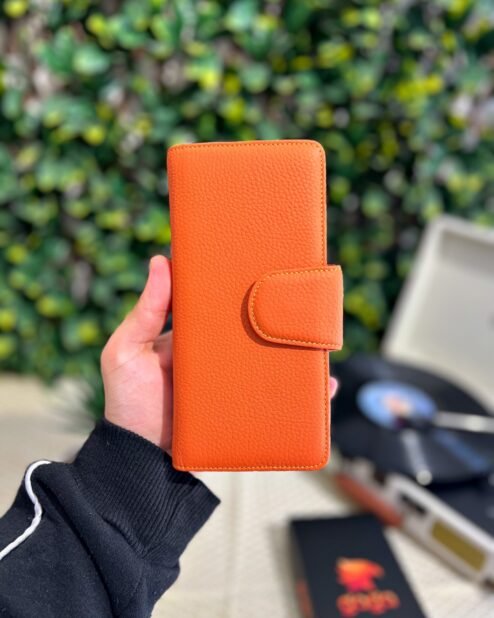 Lüks Büyük Cüzdan Hakiki Deri Turuncu 1069