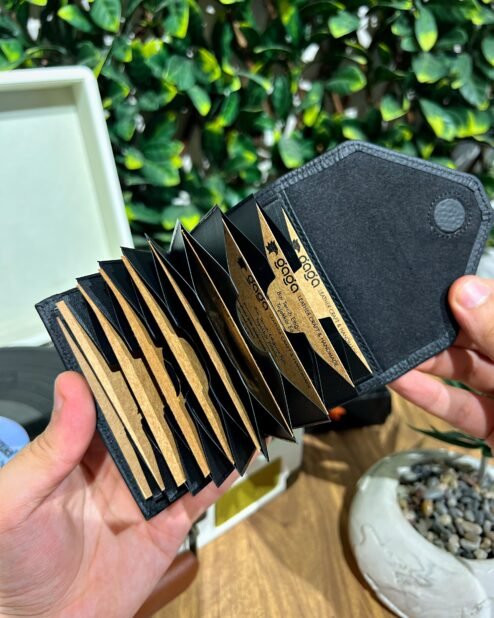 Akordiyon Kartlık Hakiki Deri Siyah 1063