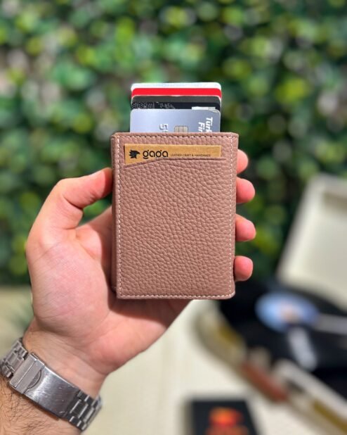 Mekanizmalı Cüzdan Hakiki Deri Pudra 1001