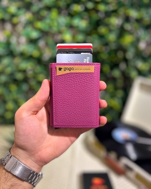 Mekanizmalı Cüzdan Hakiki Deri Pembe 1001