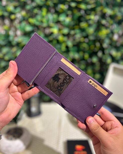 Mekanizmalı Cüzdan Hakiki Deri Mor 1001