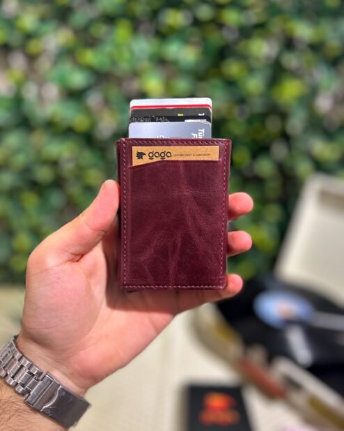 Mekanizmalı Cüzdan Hakiki Deri Bordo 1001