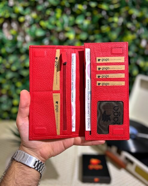 Telefon Bölmeli Mıknatıslı Cüzdan + Kartlık Kırmızı 1047