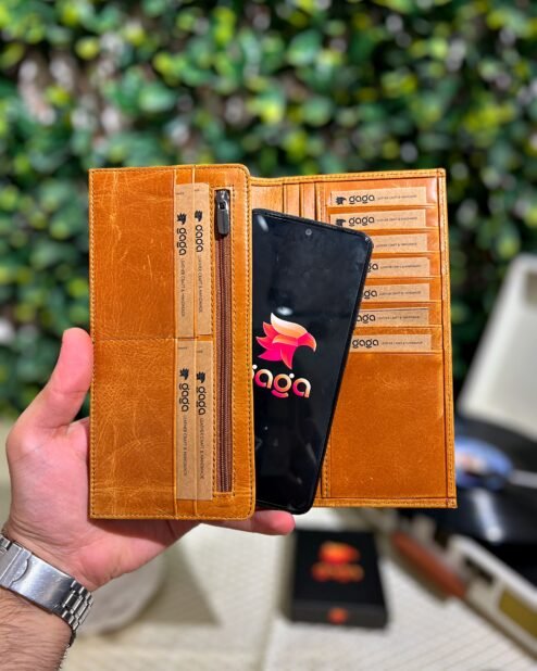 Kapaklı Telefon Bölmeli Hakiki Deri Cüzdan Taba 1453