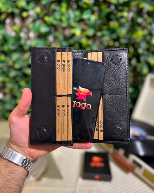 El Tutamaçlı Telefon Bölmeli Cüzdan Parlak Siyah 1028