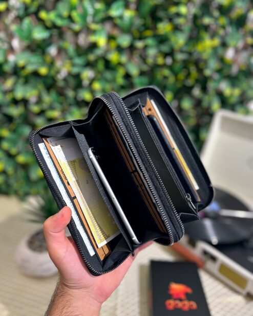 Çift Telefonlu Tutamaçlı Cüzdan Siyah 1079