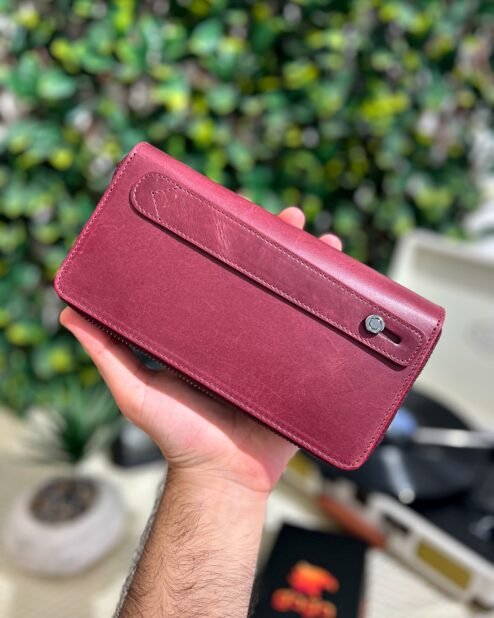 Çift Telefonlu Tutamaçlı Cüzdan Bordo 1079