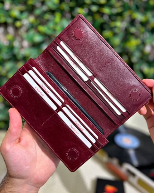 El Tutamaçlı Telefon Bölmeli Cüzdan Parlak Kırmızı 1028