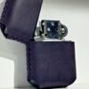 Hakiki Deri Zippo Çakmak Mor 1077
