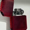 Hakiki Deri Zippo Çakmak Bordo 1077