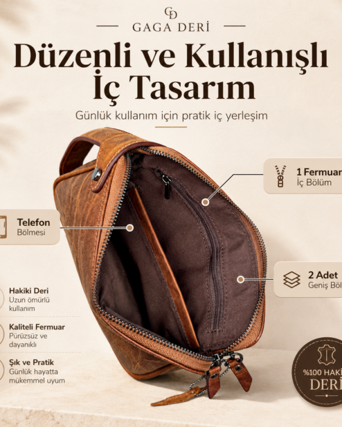 Dubai Hakiki Deri El Çantası Fındık 101