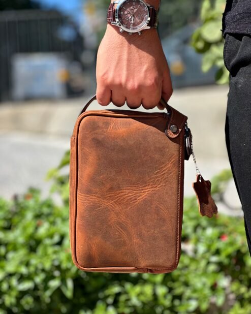 Dubai Hakiki Deri El Çantası Fındık 101