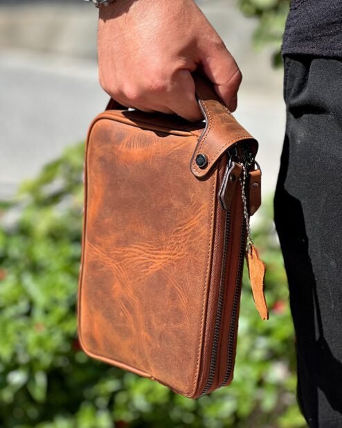 Dubai Hakiki Deri El Çantası Fındık 101