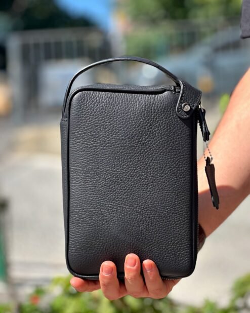 Dubai Hakiki Deri El Çantası Siyah 101