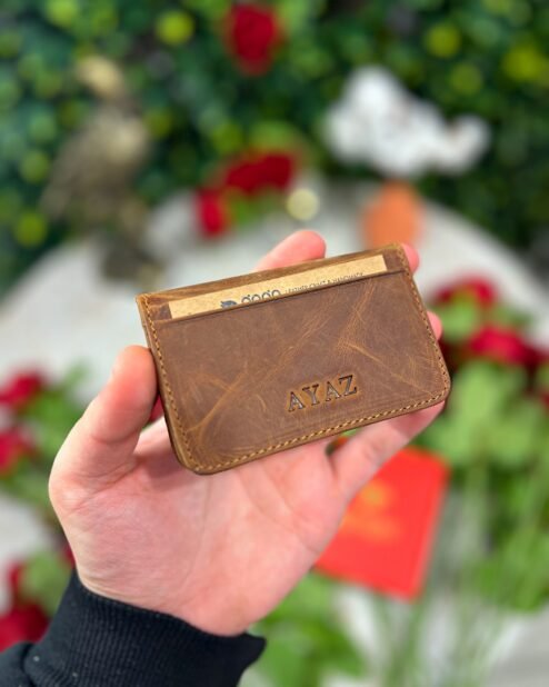 Minimalist Cüzdan Hakiki Deri Fındık 2001