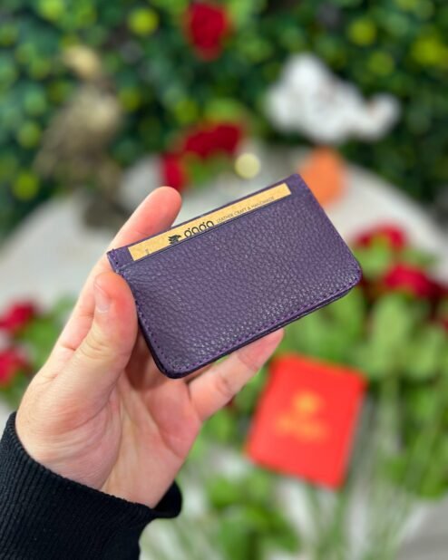 Minimalist Cüzdan Hakiki Deri Mor 2001