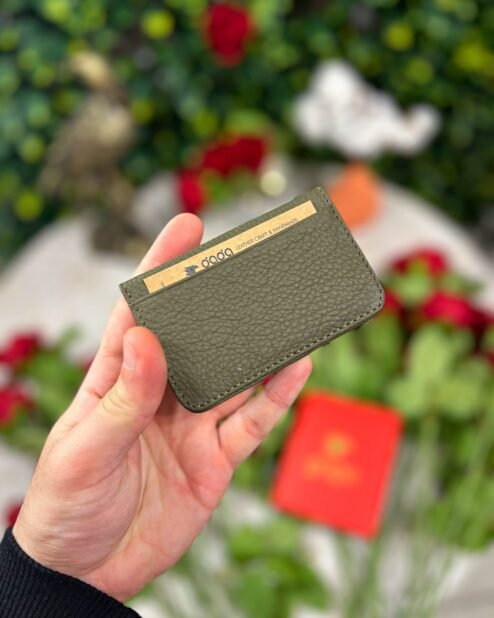 Minimalist Cüzdan Hakiki Deri Yeşil 2001