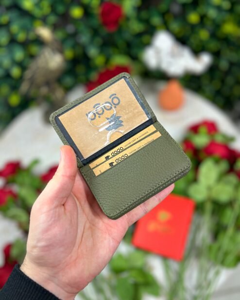 Minimalist Cüzdan Hakiki Deri Yeşil 2001