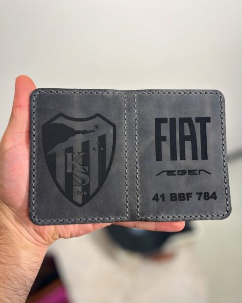 Ruhsat Kabı Hakiki Deri Gri 408