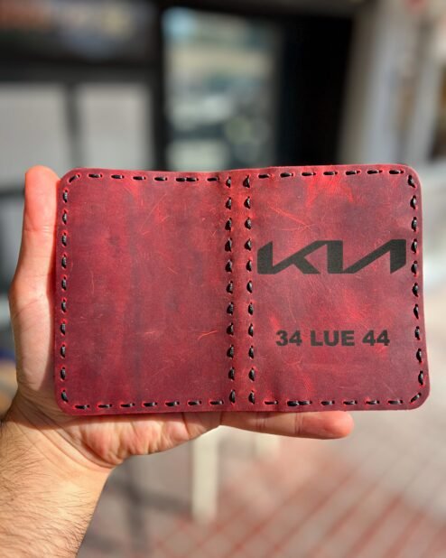 Ruhsat Kabı Hakiki Deri Kırmızı 408